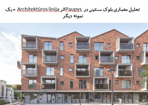 پاورپوینت تحلیل معماری بلوک مسکونی در Paupys + مسکن G19